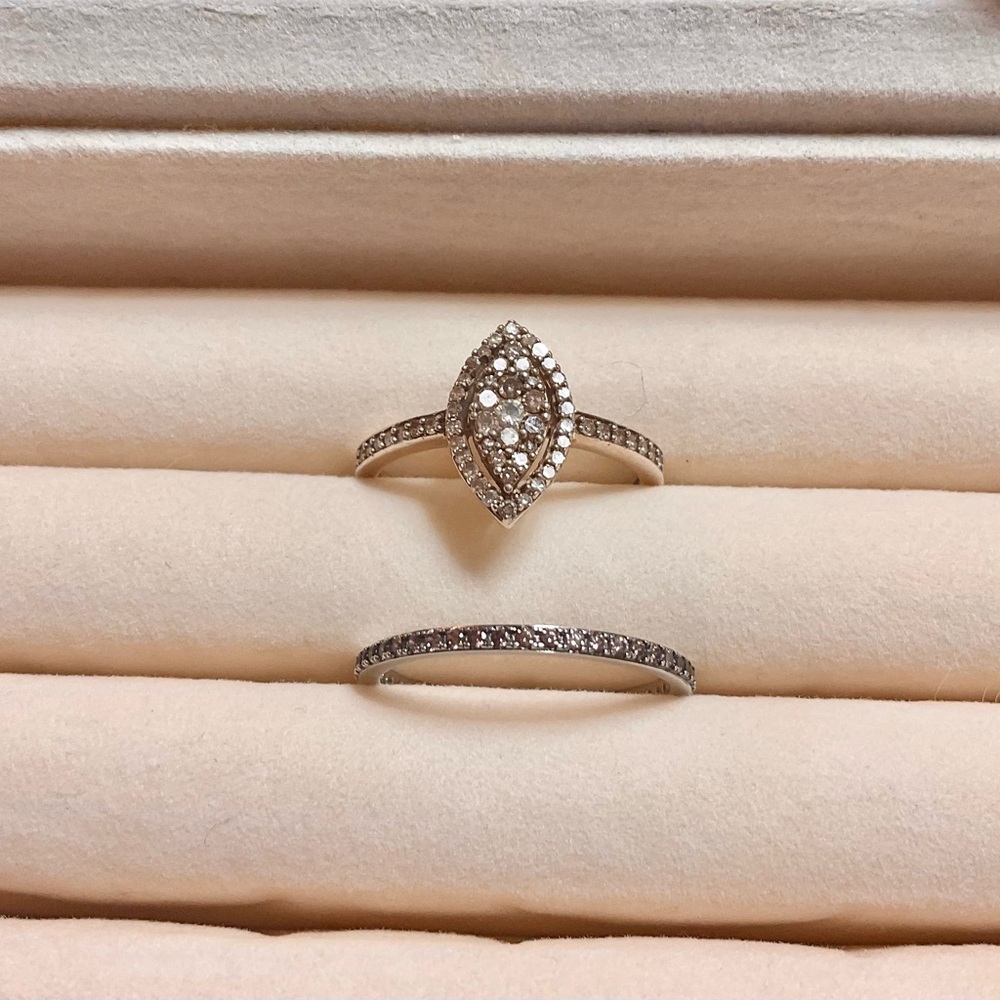 Diamond ring in .925 silver size 9